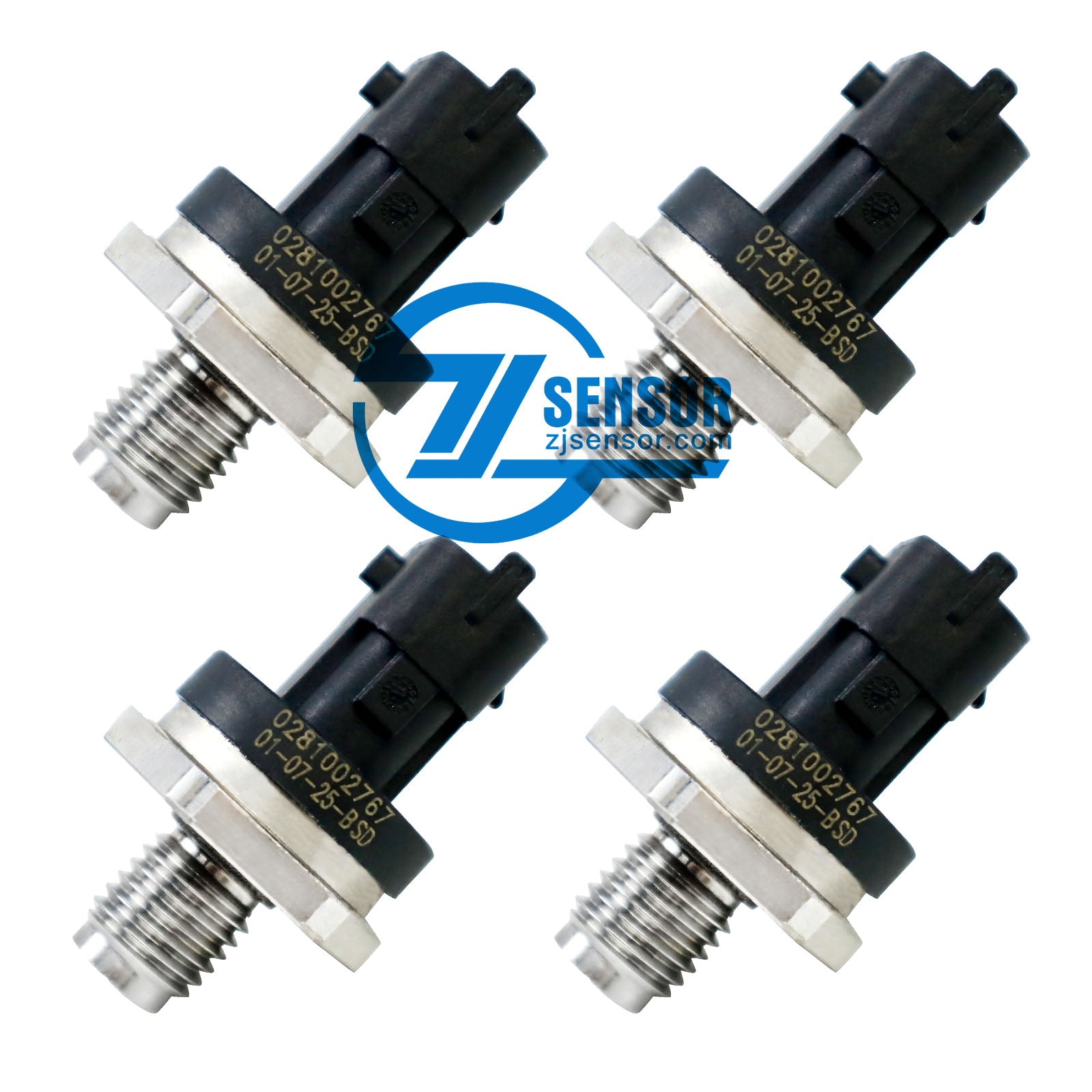 Fuel Rail Pressure Sensor 0281002767 0281002964 Common Rail Fuel Pressure Sensor 4-Pcs