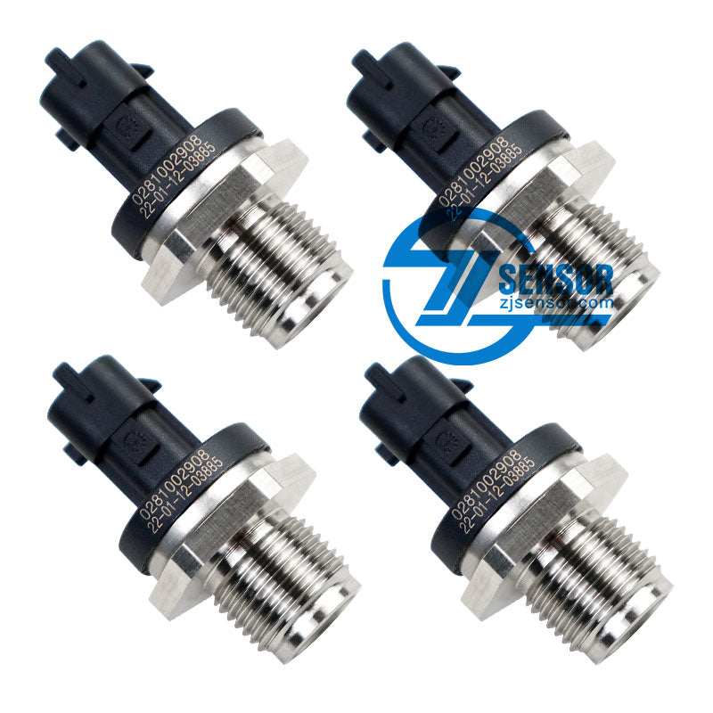 Diesel Common Rail Fuel Pressure Sensor 0281002908 For Mitsubishi KIA Sorento I Hyundai 2.5 CRDi 4-Pcs