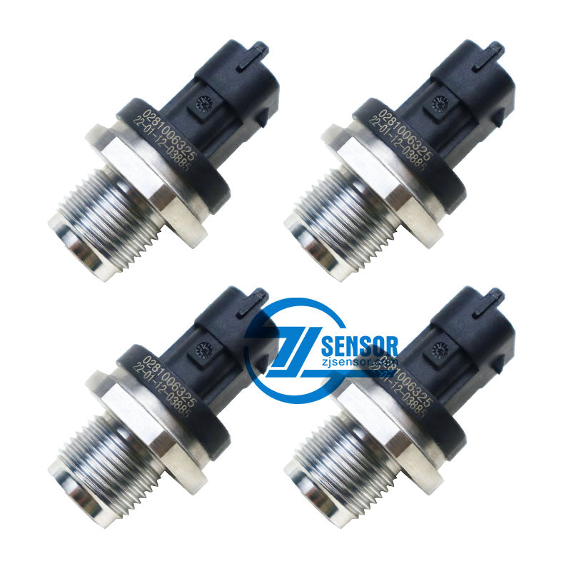 Diesel Fuel Common Rail Injection Pressure Sensor 0281006325 For Dodge Ram 2500 3500 Cummins 5.9L Engine 4-Pcs
