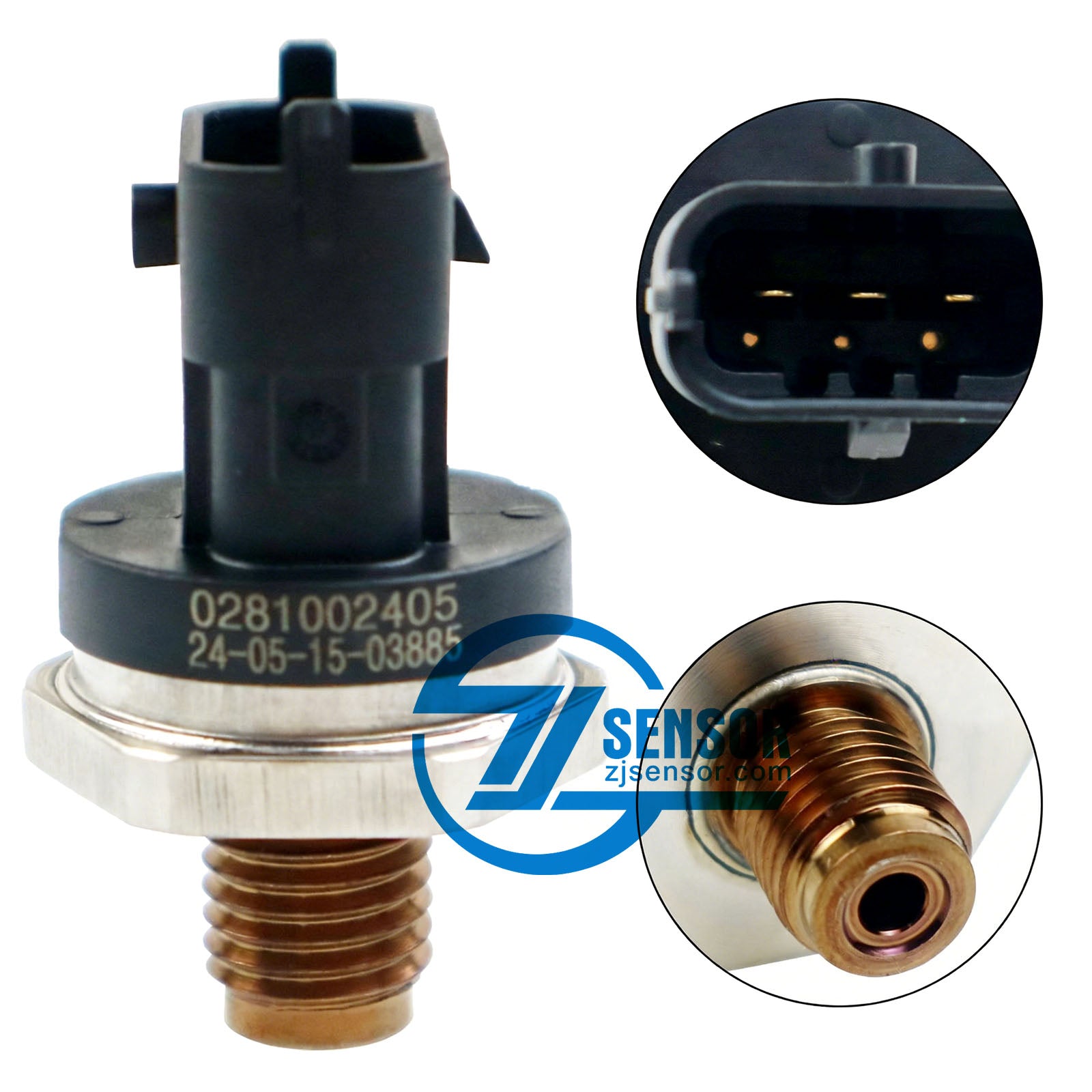 Fuel Common Rail System Pressure Sensor 0281002405 For Renault IVECO BMW 4-Pcs