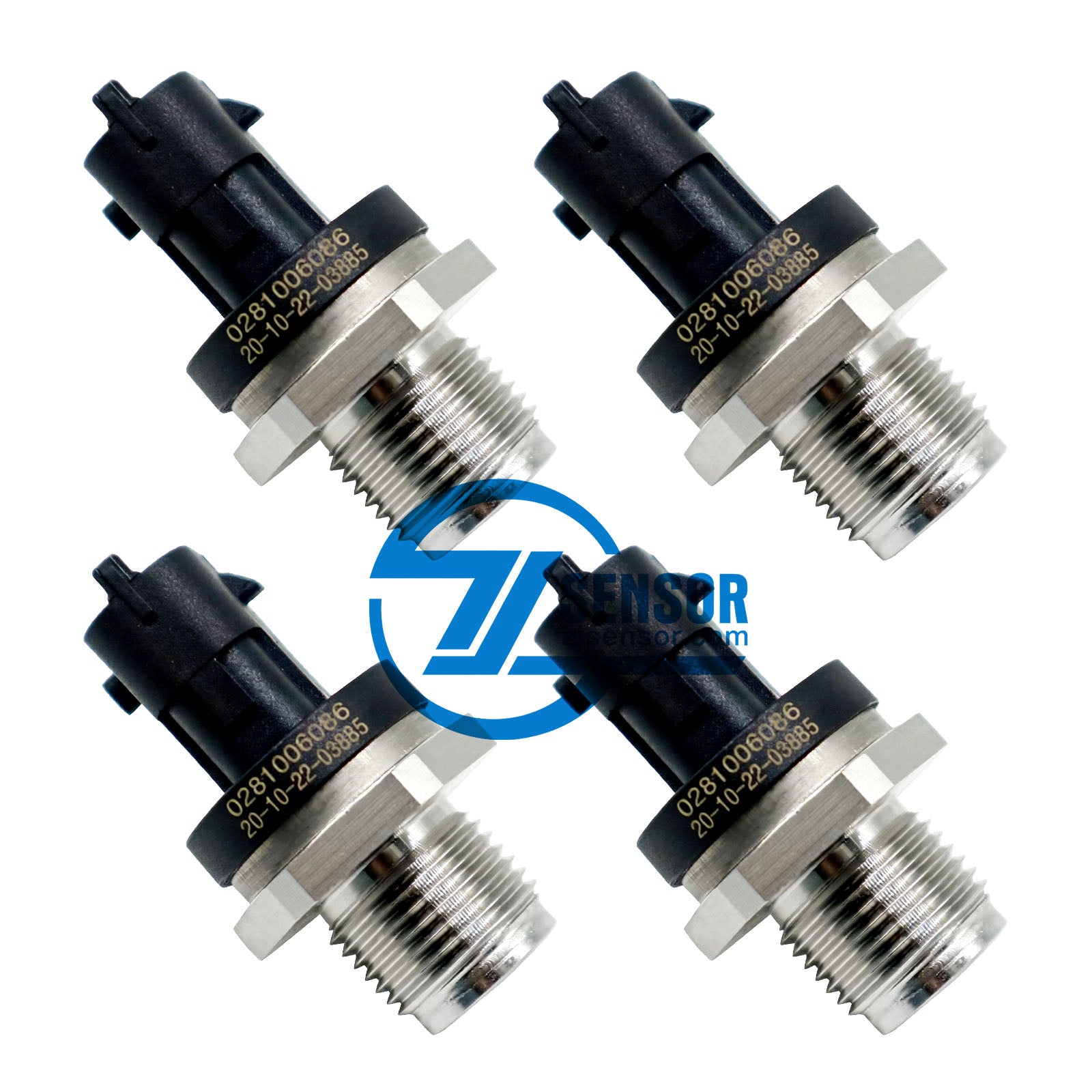 Brand New Common Rail Sensor Common Rail Pipe Pressure Sensor 0281006086 for MITSUBISHI 4-Pcs