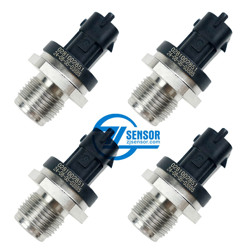 Auto Parts Common Rail Fuel Pressure Sensor 0281002851 For Dodge Ram 6.7L Cummins Diesel 5.9L 4-Pcs