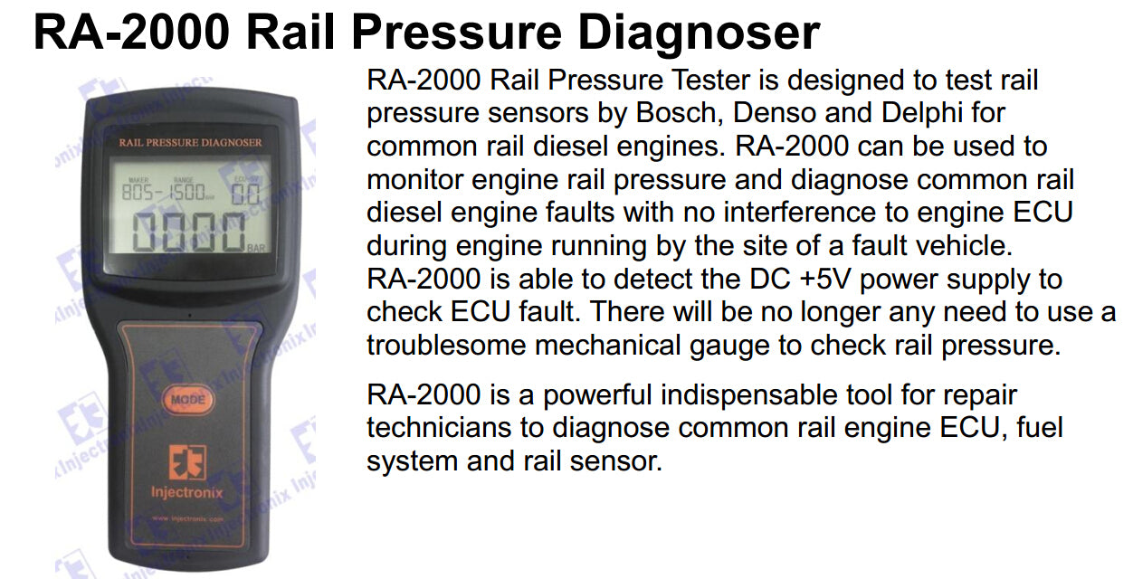 RA2000 Common rail pressure sensor diagnoser simulator