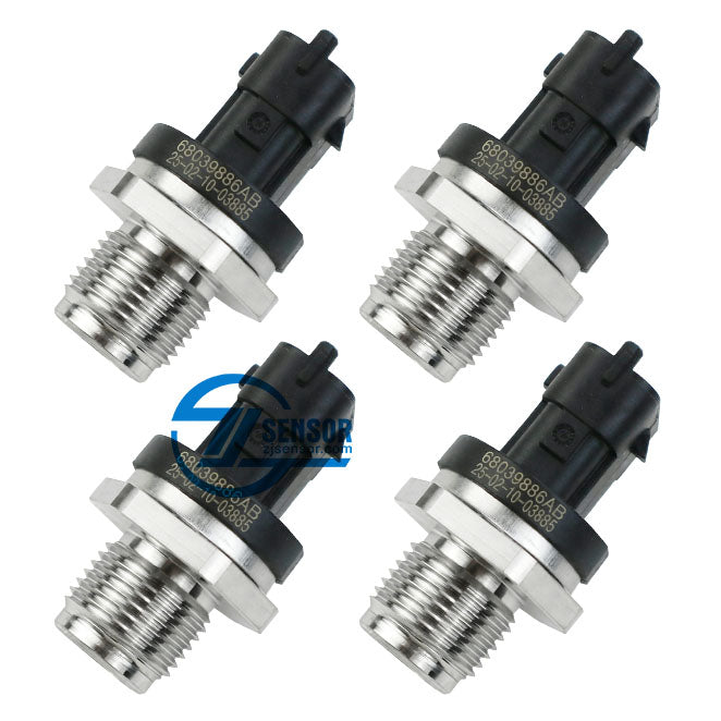 Brand New Common rail Fuel pressure Sensor 68039886AB for Dodge Ram 2500/3500 5.9L Engine 4Pcs