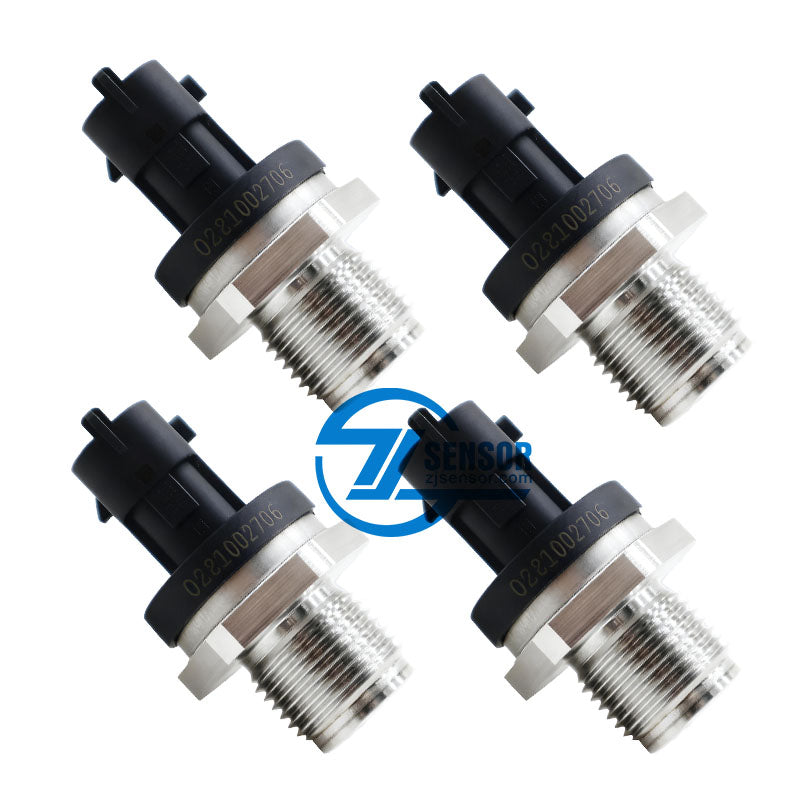 Diesel CR Common Fuel Rail Pressure Sensor 0281002706 For Fiat F250 (2017-2019) 4-Pcs