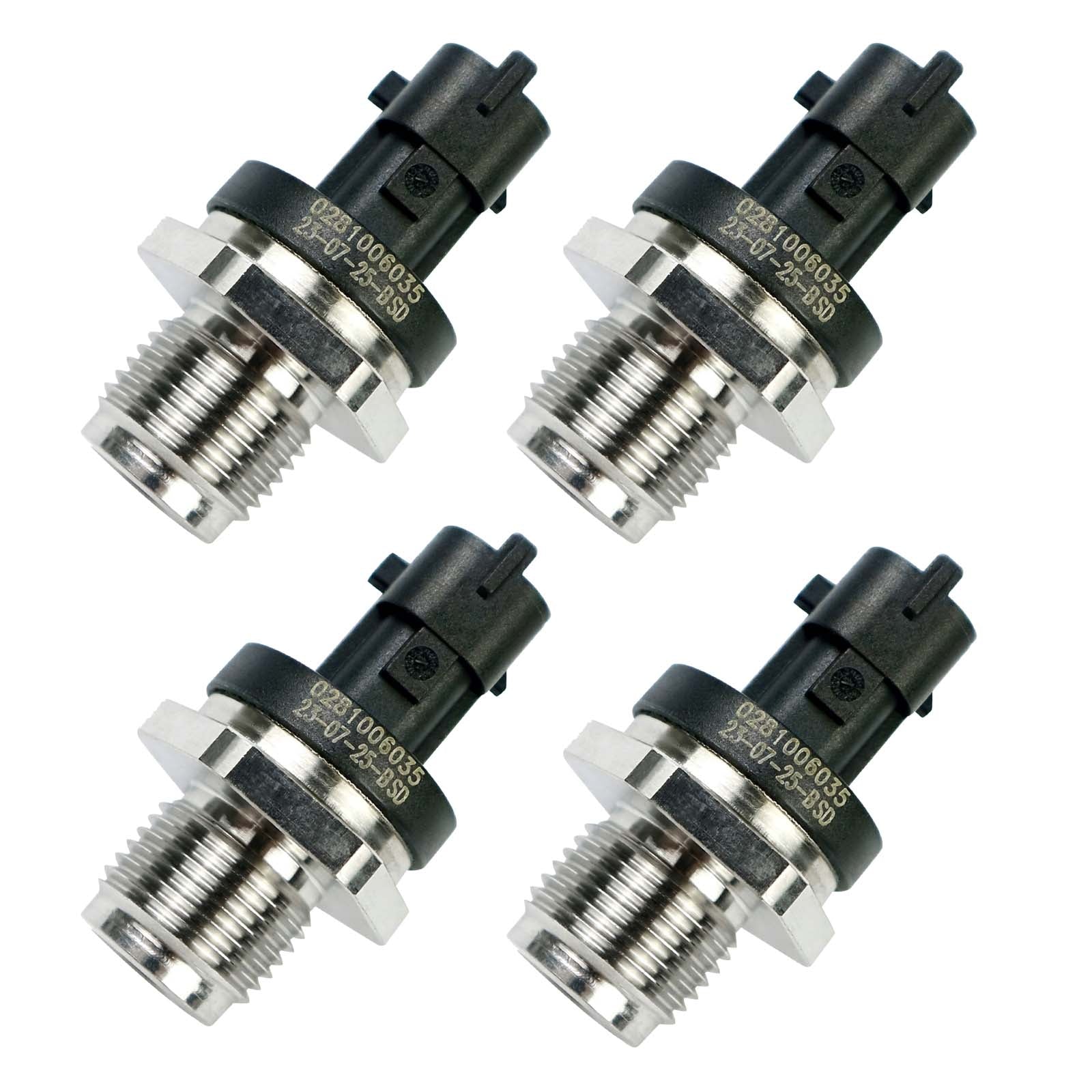 Auto Fuel Pressure Sensors Common Rail Pressure Sensor 0281006035 for Hyundai Kia 4-Pcs