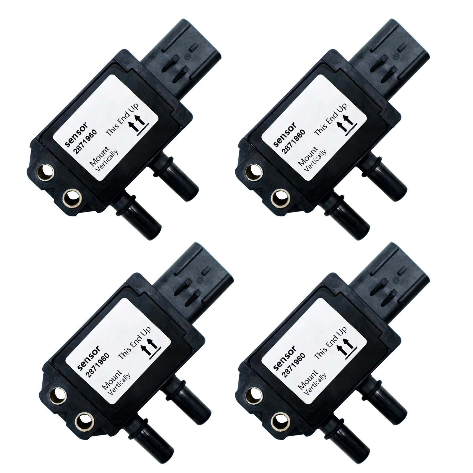 Auto Sensors Differential Exhaust Pressure Sensor 2871960 DPF Sensor for Cummins ISX ISB Engine 4-Pcs