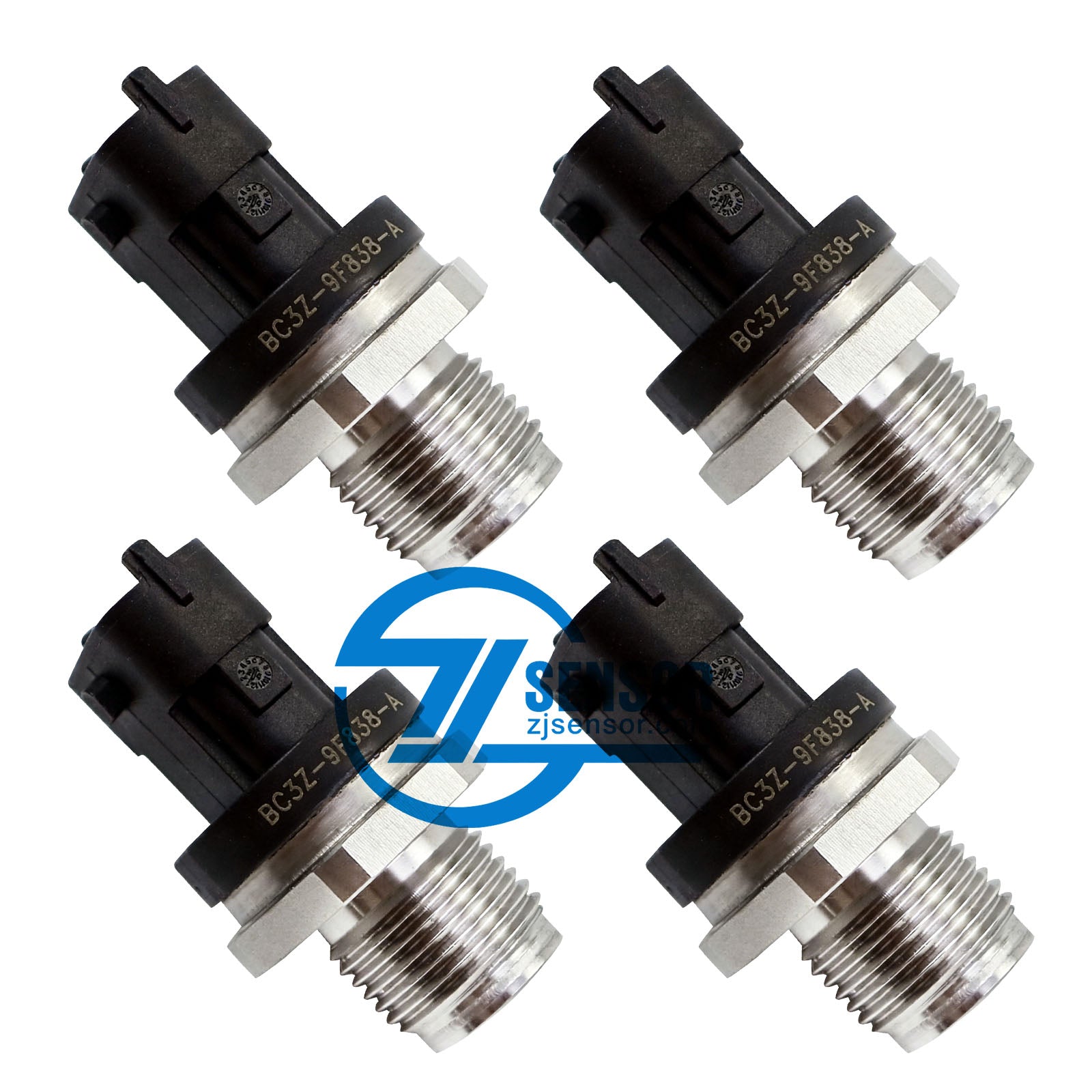Common Rail Fuel Pressure Sensor BC3Z-9F838-A For Ford F-250 F-350 F-450 F-550 Super Duty Powerstroke 6.7L 4-Pcs
