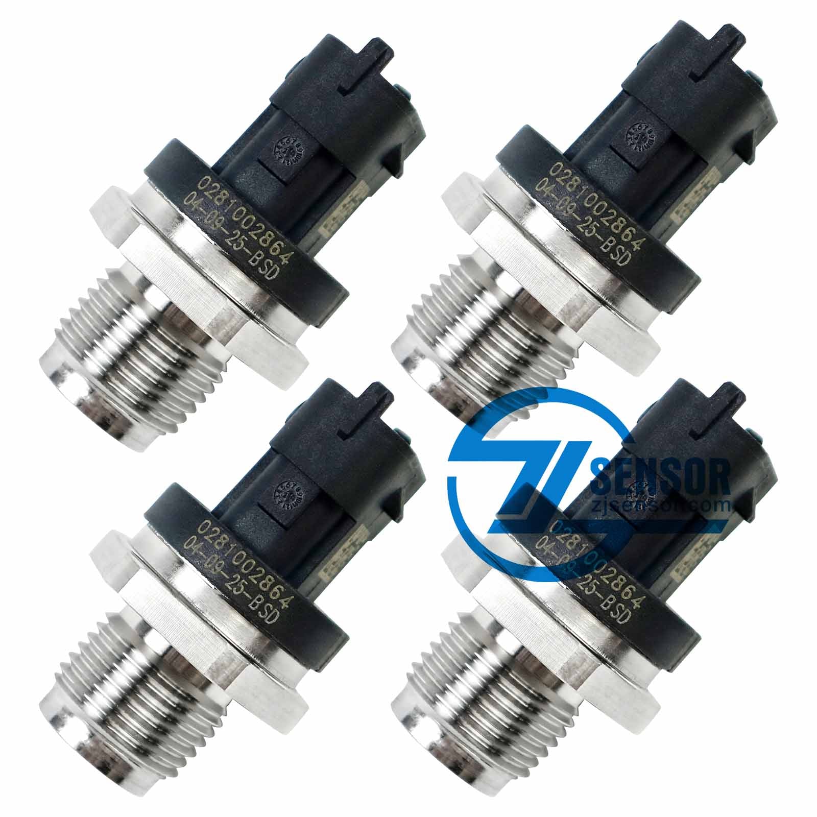 Fuel Rail Pressure Sensor 0281002864 For Vauxhall Iveco Opel Volvo MAN 4-Pcs
