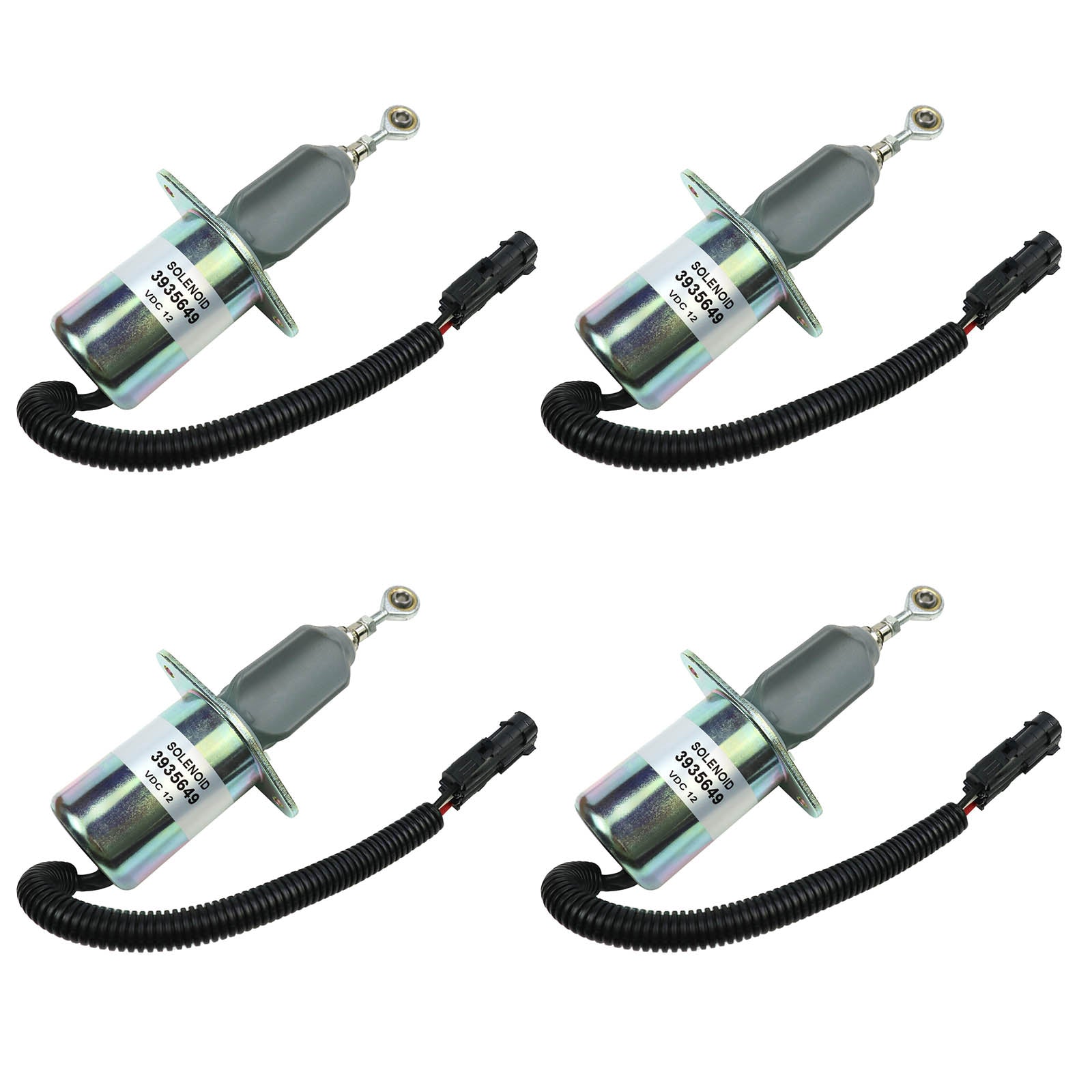 New 12V Fuel Pump Parts Solenoid Valve 3935649 for 5.9L 8.3L Diesel Engine 4-Pcs