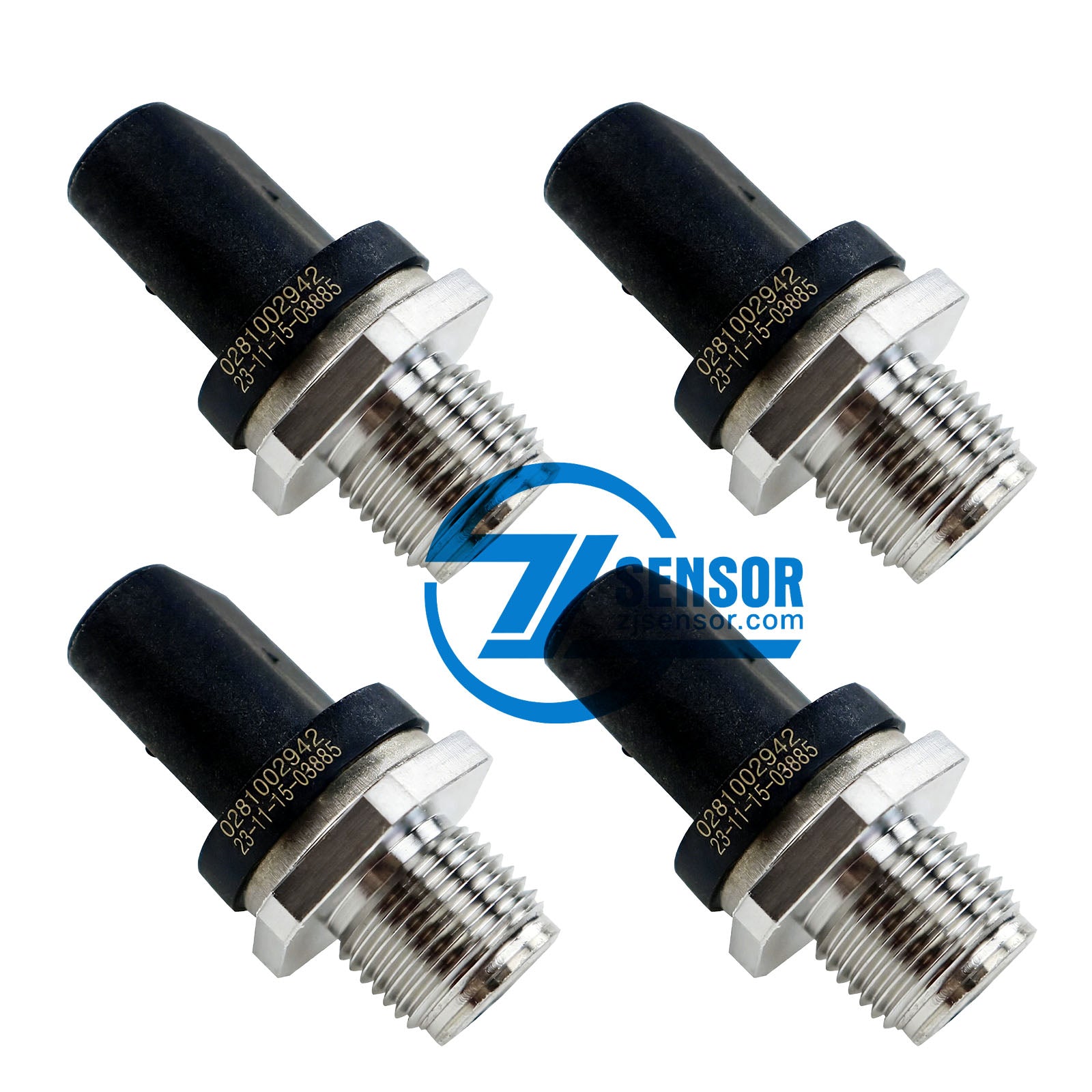 4Pcs Fuel Common Rail Pressure Sensor 0281002942 suitable for Mercedes-Benz 2T, 3T, and 4T Engines