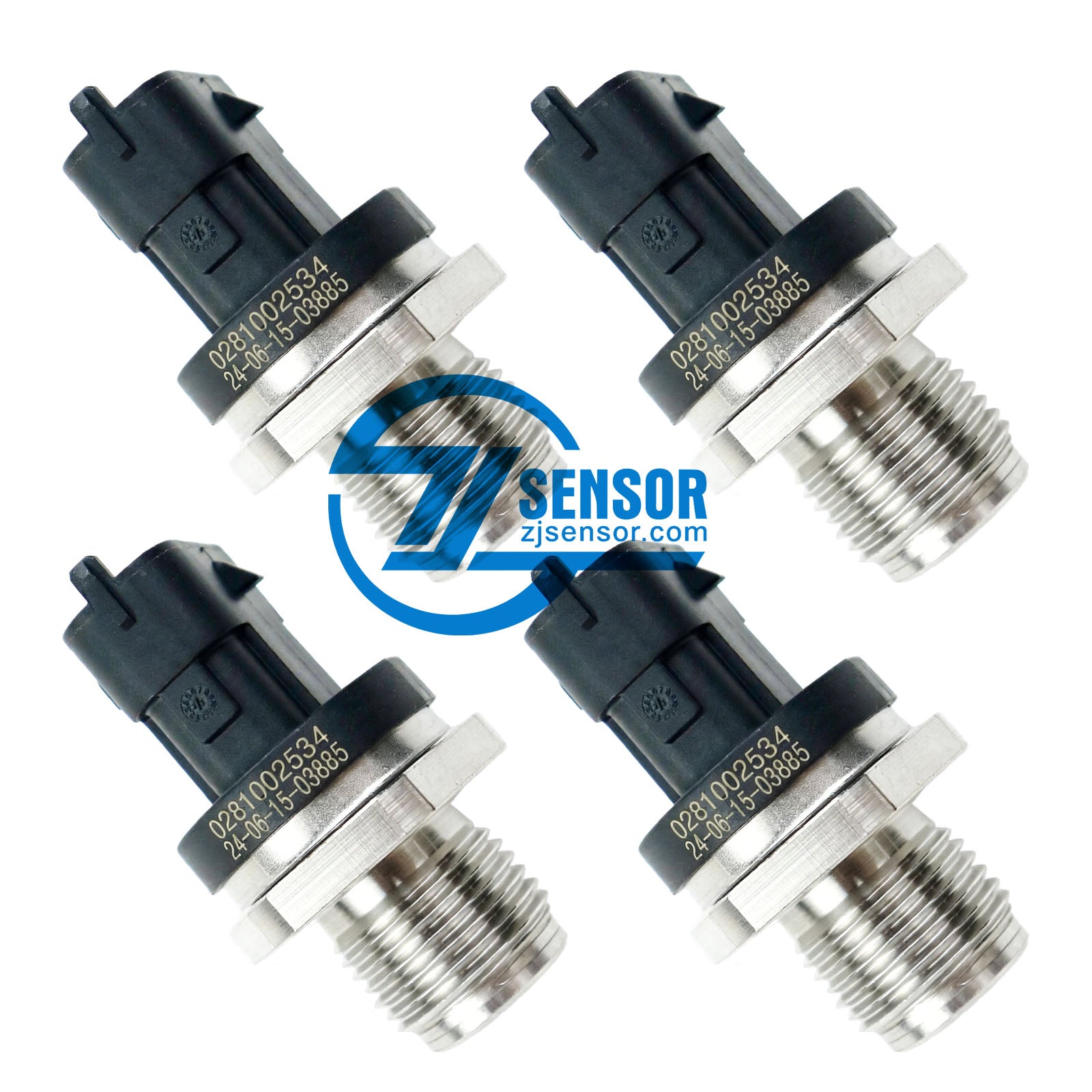 1800Bar Common Rail Fuel Pressure Sensor 0281002534 For Kodiak Silverado C4500 C5500 Topkick Sierra 2500 3500 4-Pcs