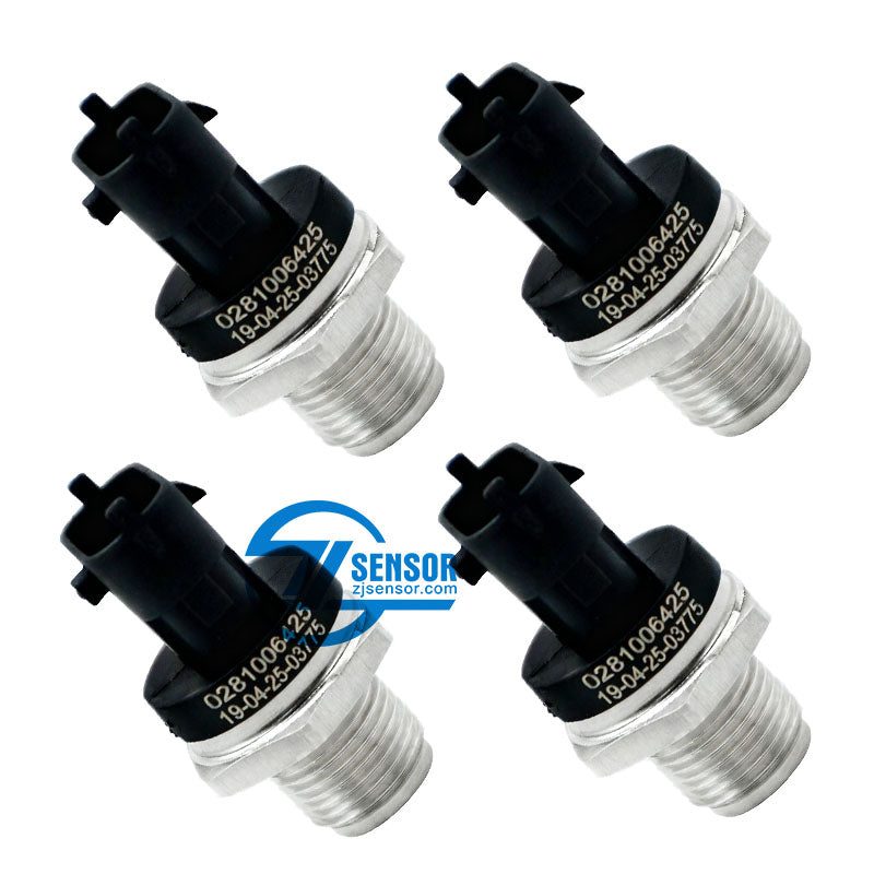 Common Rail Fuel  Pressure Sensor 0281006425 For Dodge Ram 2500 For Cummins 5.9L Engine 4-Pcs